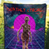 Horror Movie Deathly Cyborg Alien And Robot Retrowave Premium Quilt Blanket 5