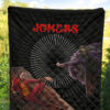 Horror Movie Evil Jokers Giving Cards Skulls Premium Quilt Blanket 5