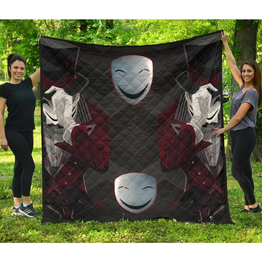 Horror Movie Hiruko Kagetane Black Bullet Smiling Mask Premium Quilt Blanket