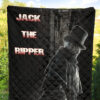 Horror Movie Jack The Ripper In City Black White Premium Quilt Blanket 5