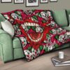 Horror Movie Joker Laughing Mouth Joker Clown Face Patterns Premium Quilt Blanket 17