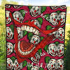 Horror Movie Joker Laughing Mouth Joker Clown Face Patterns Premium Quilt Blanket 5