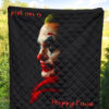 Horror Movie Joker Quote Put On A Happy Face Premium Quilt Blanket 5