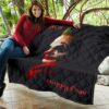 Horror Movie Joker Quote Put On A Happy Face Premium Quilt Blanket 11