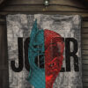 Horror Movie Joker Text Half Batman Half Joker Face Premium Quilt Blanket 7