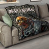 Horror Movie Robot Skullborg Skull Background Premium Quilt Blanket 15