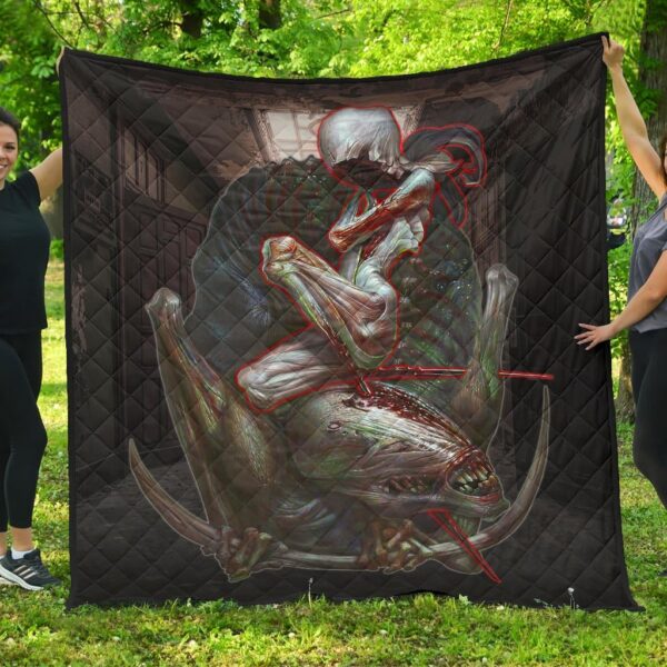 Horror Movie The Evil Within Monster Evil Inside Us Premium Quilt Blanket