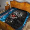 Horror Movie The Terminator Robot Face Blue Data Premium Quilt Blanket 19