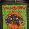 Horror Movie Villains Crew In Pumpkin Green Patterns Premium Quilt Blanket 7