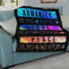 Humanity Is My Race Love and Peace Hippie Quilt Blanket Gift Idea 19