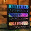 Humanity Is My Race Love and Peace Hippie Quilt Blanket Gift Idea 11