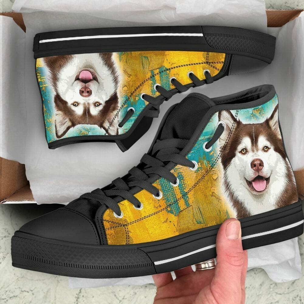 Husky with hot sale shoes