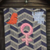 I Want What Wants Me Orange Dino Female Icon Premium Quilt Blanket 7