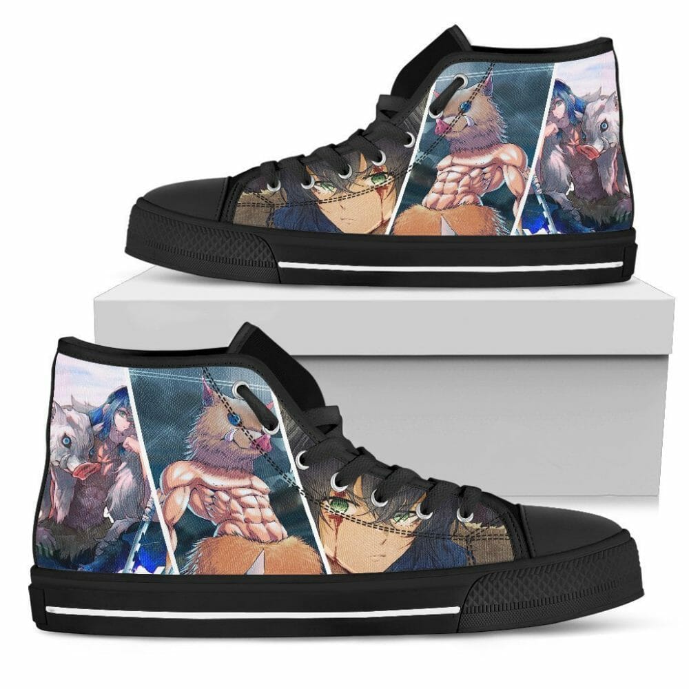 Inosuke Sneakers Kimetsu No Yaiba High Top Shoes Anime Fan