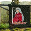 Inuyasha Anime Premium Quilt Cute Angry Inuyasha Lantern Text Black Quilt Blanket 13