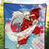 Inuyasha Anime Premium Quilt Inuyasha Using Sword Sakura Blossom Flower Flying Quilt Blanket 5