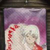 Inuyasha Anime Premium Quilt Sad Sesshomaru Face Sakura Blossom Flower At Night Quilt Blanket 7