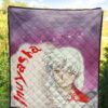 Inuyasha Anime Premium Quilt Sad Sesshomaru Face Sakura Blossom Flower At Night Quilt Blanket 5