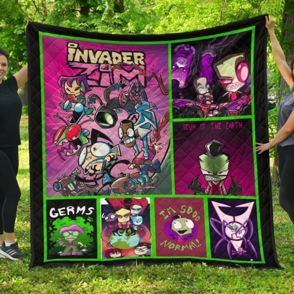 Invader Zim Quilt Blanket Funny Gift Idea