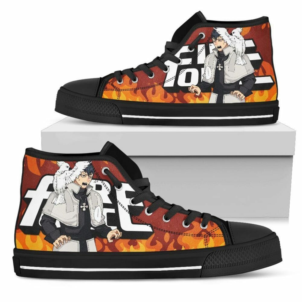 Karim Fulham Fire Force Sneakers Anime High Top Shoes Fan Gift