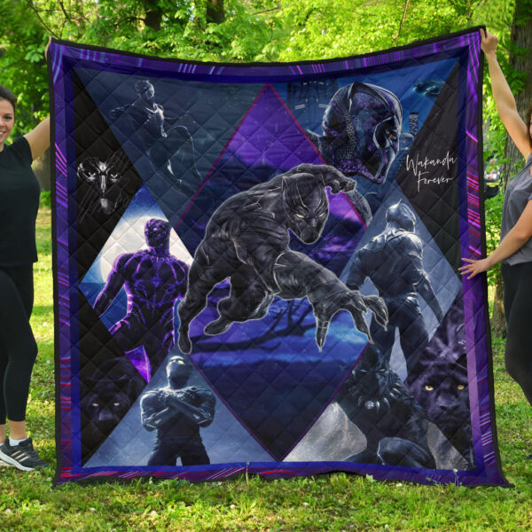 King T’Challa Black Panther Premium Quilt Blanket Movie Home Decor Custom For Fans