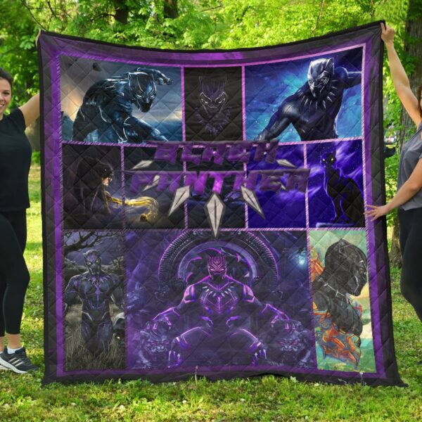 King T’Challa Black Panther Premium Quilt Blanket Movie Home Decor Custom For Fans