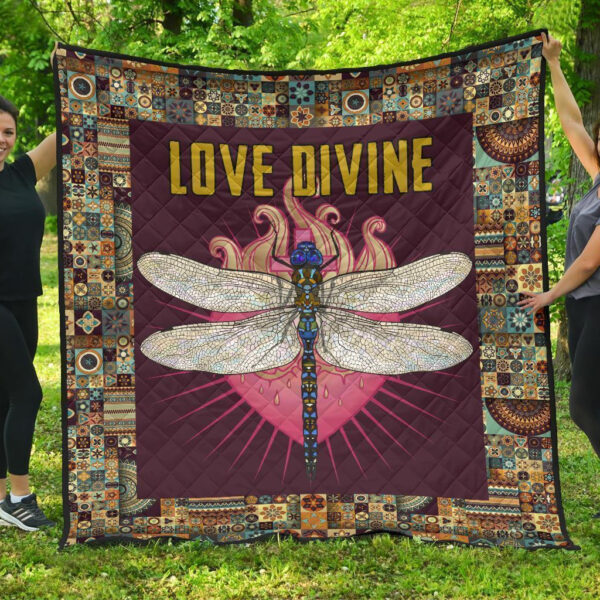 Love Divine Dragonfly Quilt Blanket Beautiful Gift Idea