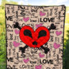 Love Premium Quilt - Love Text Patterns Skull Heart Symbol Quilt Blanket 5