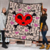 Love Premium Quilt - Love Text Patterns Skull Heart Symbol Quilt Blanket 1