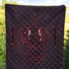 Love Premium Quilt - LOVE Text Rose Flower Black Background Quilt Blanket 5