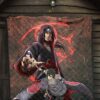 Naruto Anime Itachi Sasuke Uchiha Fighting Premium Quilt Blanket 7