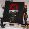 Naruto Anime Itachi Uchiha Crow Fading Silhouette Premium Quilt Blanket 1