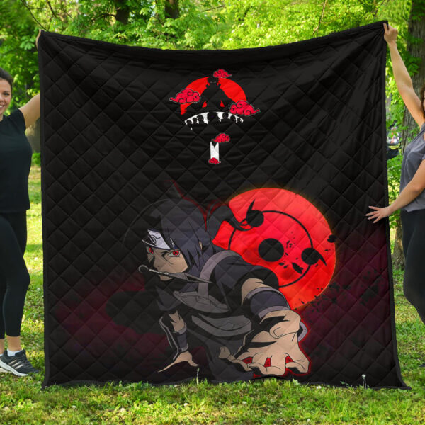 Naruto Anime Itachi Uchiha Spy Akatsuki Members Silhouette Premium Quilt Blanket