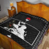 Naruto Anime Itachi Uchiha White Silhouette Crow Faded Premium Quilt Blanket 19