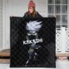 Naruto Anime Kakashi Hatake Sharingan Copy Ninja Black Premium Quilt Blanket 3