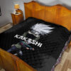 Naruto Anime Kakashi Hatake Sharingan Copy Ninja Black Premium Quilt Blanket 19