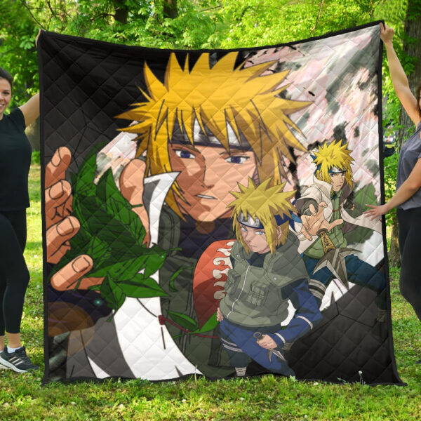 Naruto Anime Minato Konoha Hokage Kunai Fighting Premium Quilt Blanket