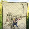 Naruto Anime Minato Namikaze Using Kunai Black Painting Artwork Premium Quilt Blanket 5