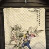 Naruto Anime Minato Namikaze Using Kunai Black Painting Artwork Premium Quilt Blanket 7