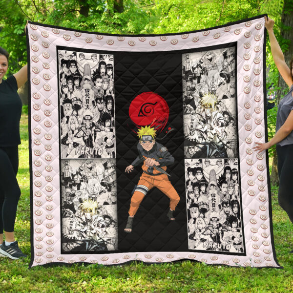 Naruto Anime Naruto Konoha Symbol Manga Artwork Premium Quilt Blanket