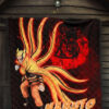 Naruto Anime Naruto Nine Tails Red And Black Premium Quilt Blanket 7