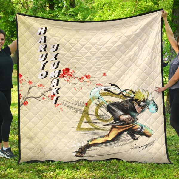 Naruto Anime Naruto Rasengan Power Vintage Background Premium Quilt Blanket