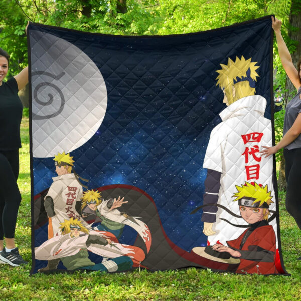 Naruto Anime Naruto Sage Mode And Minato Hokage Galaxy Premium Quilt Blanket