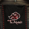 Naruto Anime Premium Quilt - Akatsuki Members In Red Cloud Sharingan Patterns Quilt Blanket 7