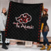 Naruto Anime Premium Quilt - Akatsuki Members In Red Cloud Sharingan Patterns Quilt Blanket 1