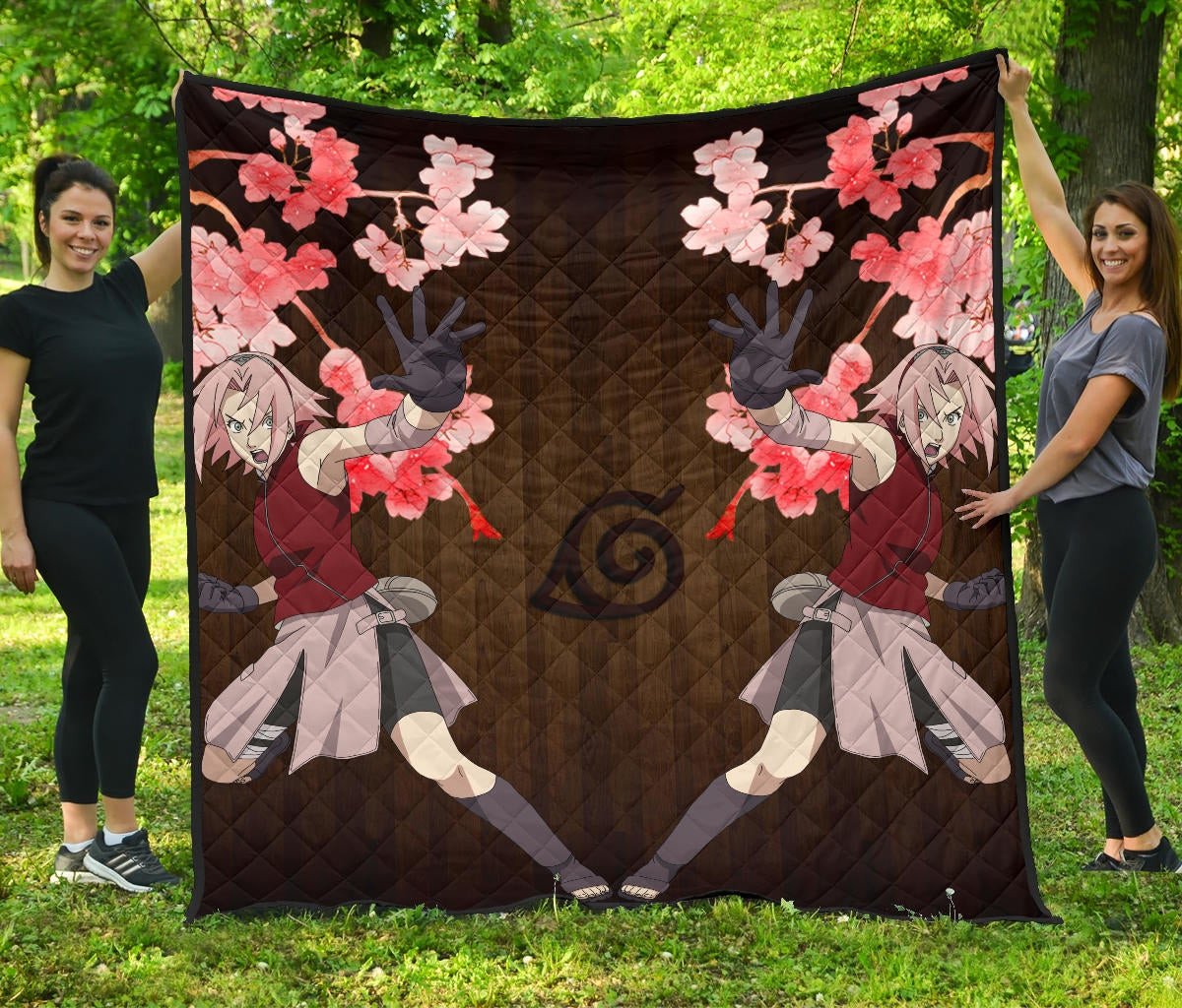 Naruto Anime Premium Quilt Sakura Punch Cherry Blossom Konoha