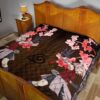 Naruto Anime Premium Quilt - Sakura Punch Cherry Blossom Konoha Symbol Quilt Blanket 19