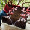 Naruto Anime Premium Quilt - Sakura Punch Cherry Blossom Konoha Symbol Quilt Blanket 11