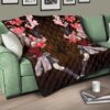 Naruto Anime Premium Quilt - Sakura Punch Cherry Blossom Konoha Symbol Quilt Blanket 17