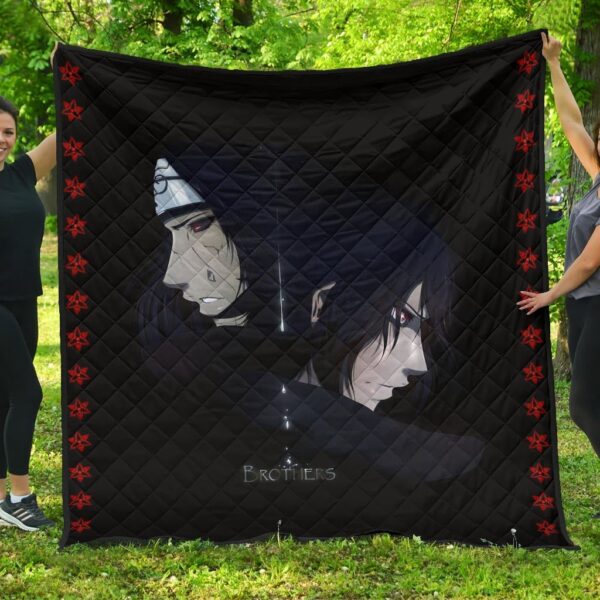 Naruto Anime Premium Quilt – Sasuke With Reincarnation Itachi Hatress Quilt Blanket